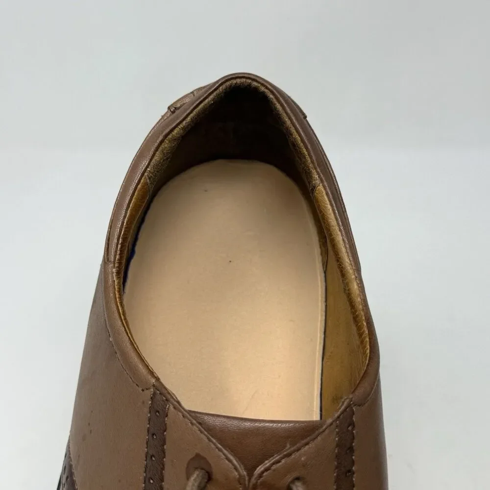 Dr Comfort Wing Shoes Mens 13 M Brown Leather Lace Up Casual Brogue Ortho